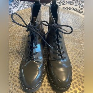 Zara Combat Boots, Women's EU 40, Army Green Doc Marten Style Lace Up boots